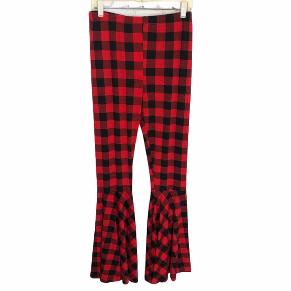 red plaid bell bottoms